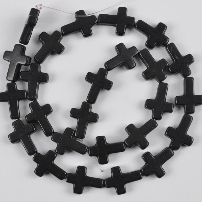 Черные свободные бусины Howlite 12x16 мм с перекрестной нитью 15 5 дюйма ювелирные