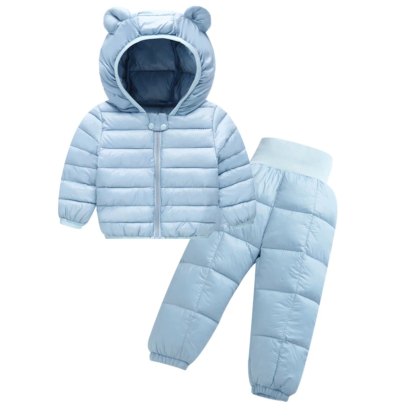 Winter Baby Boys And Girls Clothing Sets Full Sleeve Warm Down Coat Pants 2 Pcs Suit For Kids Jacket Children Outerwer | Детская одежда