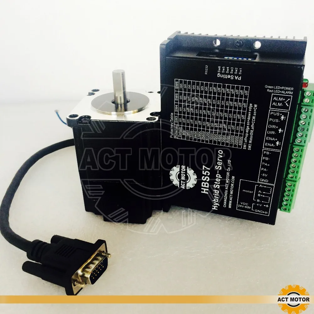 

ACT Motor 1Axis Nema23 Closed-Loop Stepper Motor Kit 23SSM6440-EC1000 300oz-in 56mm 4A 8mm Diameter+Driver HBS57 CE ISO ROHS