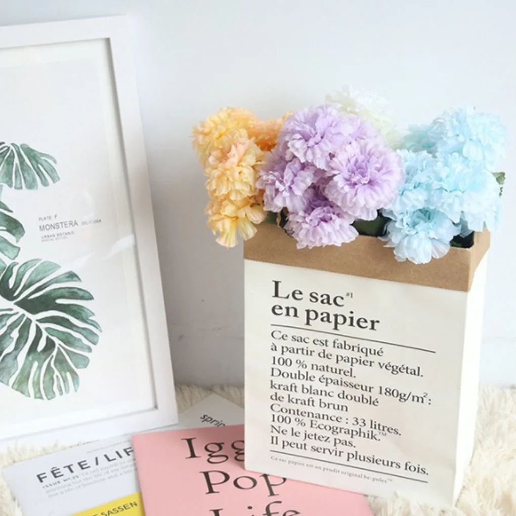 Маленький большой размер двухслойный пакет из крафт бумаги ваза для растений и