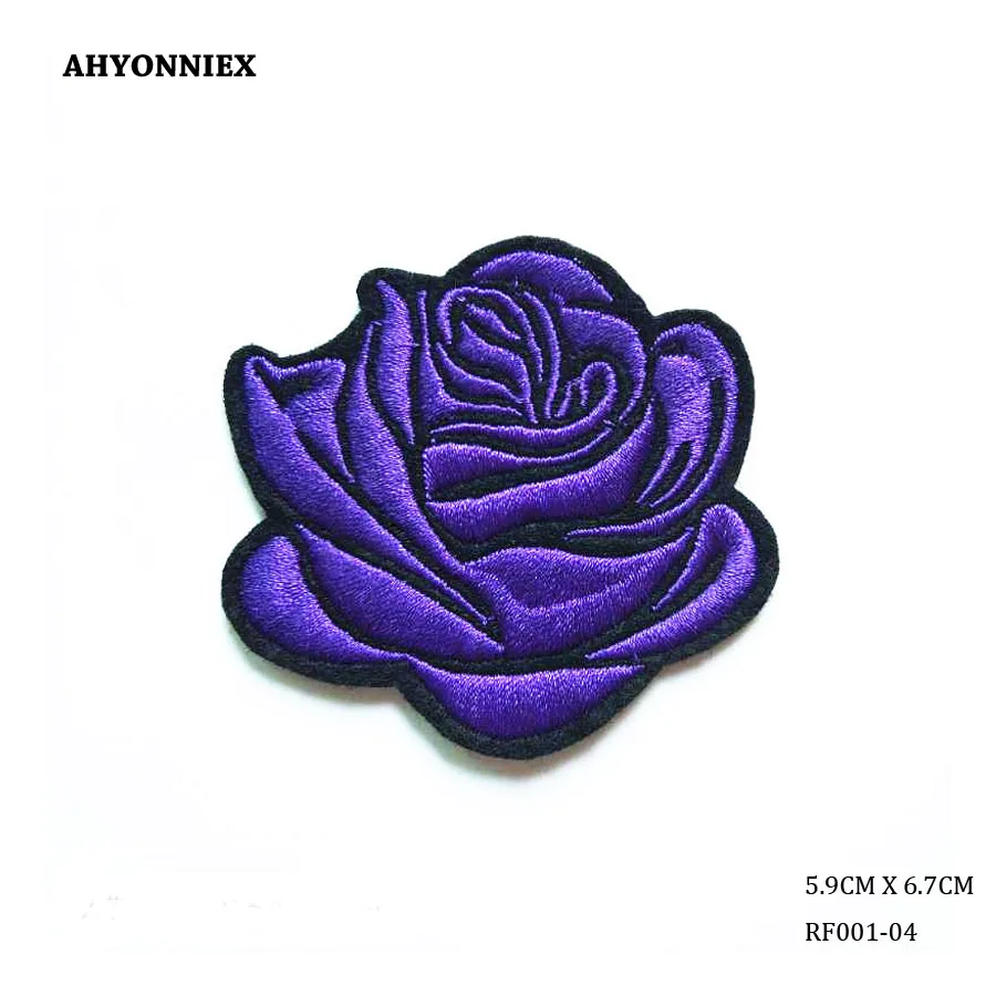 AHYONNIEX 5 шт./лот высокое качество вышивка розы наклейки цветы патчи утюжок на