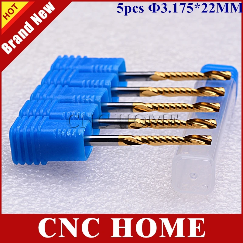 Спиральная фреза HRC55 с титановым покрытием 5 шт. 3 175x22 мм|cutter bit|one fluteend milling cutter |