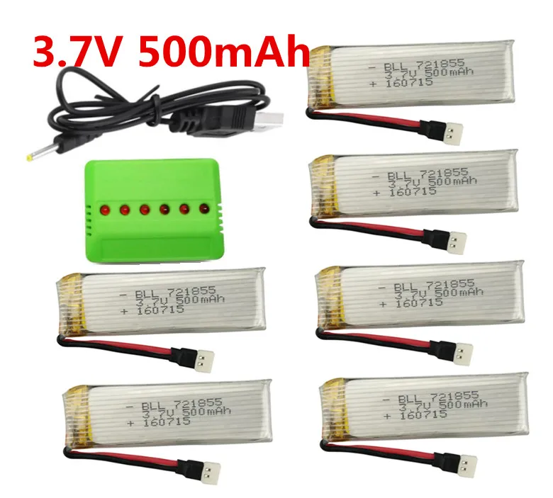 

wltoys V966 V977 V930 Q282 RC helicopter 3.7V 500mah Li-po battery*6pcs+6 in 1 charger box