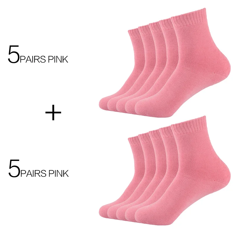 10Pairs Pink 10 пар/лот Eur36-42 женские зимние утепленные махровые носки женские теплые хлопковые носки - Цвет: 10Pairs Pink