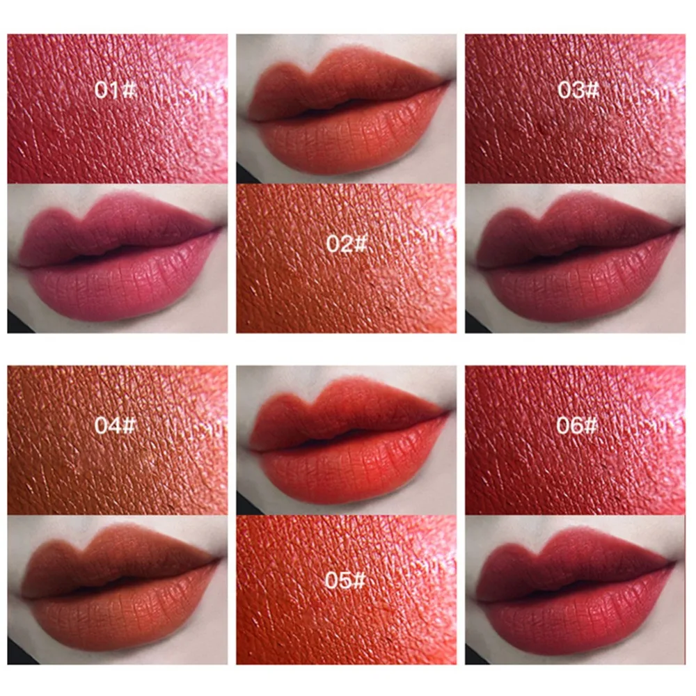 6 цветов/партия матовый блеск для губ |