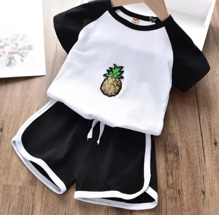 Комплект детской одежды Новинка лета 2019 футболка с короткими рукавами и надписью