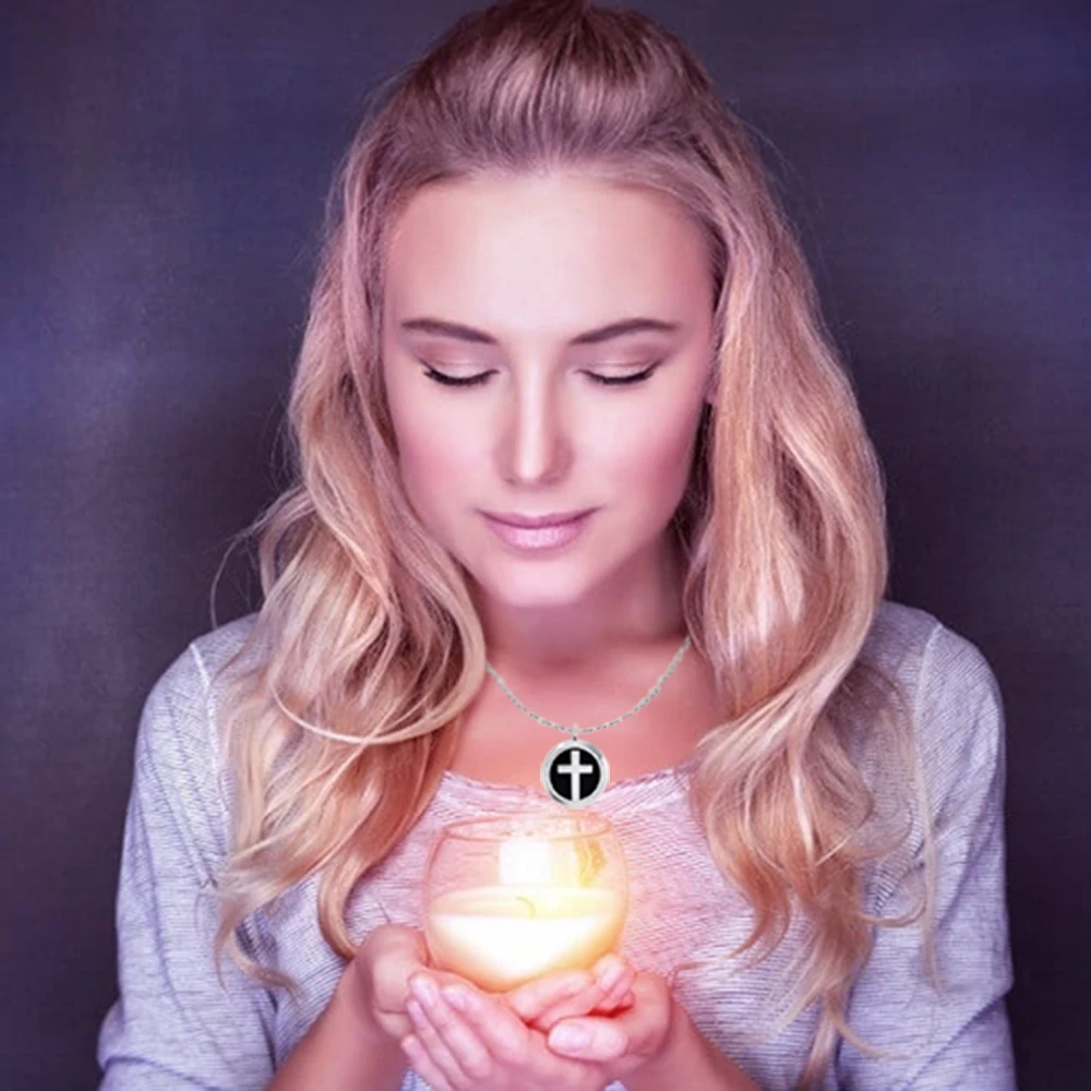 Jesus Christ Cross Suspension Pendant Men's Jewelry Aromatherapy Essential Oil Diffuser Necklace pendants for christians women |