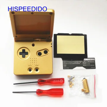 Hispeedo 10 шт./лот полный корпус крышка ремонтные части для nintendo GBA SP чехол для Gameboy Advance корпус SP отвертка - Цвет: Золотой