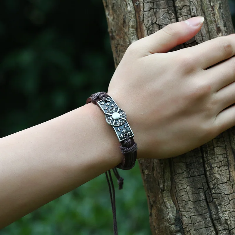 Мужские и женские браслеты из натуральной кожи коричневого цвета | Украшения