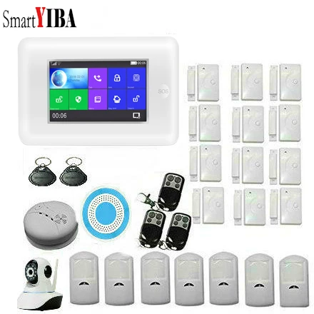 YB10835 SmartYIBA 4,3 дюймовый сенсорный экран wifi 3g WCDMA Беспроводная SOS домашняя охранная система охранной сигнализации Солнечная электросирена ip-видеокамера - Цвет: YB10835