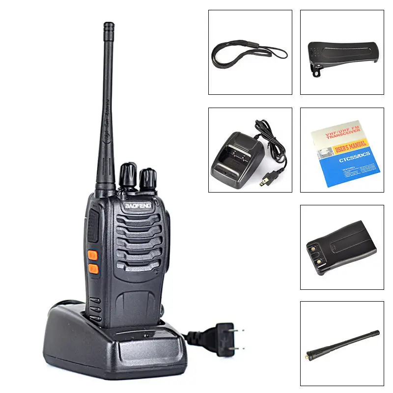 

2pcs NEW BaoFeng (Pofung) BF-888S Radio Walkie Talkie Handheld UHF 5W 400-470MHz 16CH Two Way Portable Scan Monitor Ham CB Radio