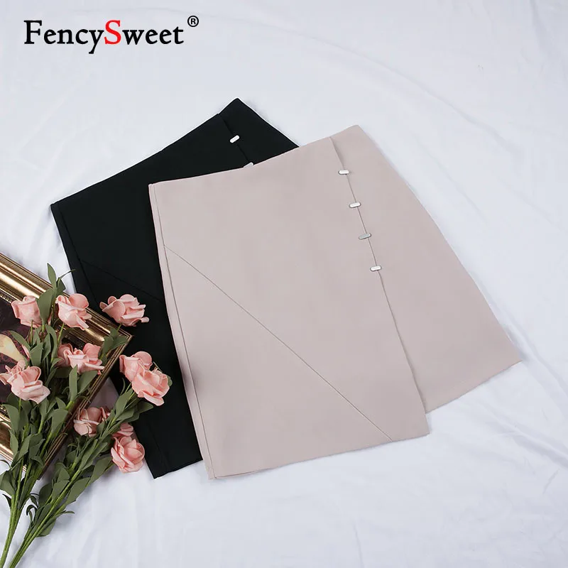 Fencysweet Лето 2019 г. для женщин Мини юбка высокая талия трапециевидной формы