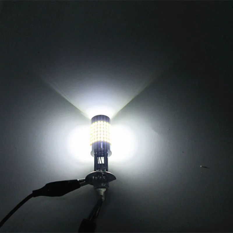 2 шт. H1 144SMD 3014 Чип Яркий белый 1440lm 6500K светодиодный фары лампы с зеркальным