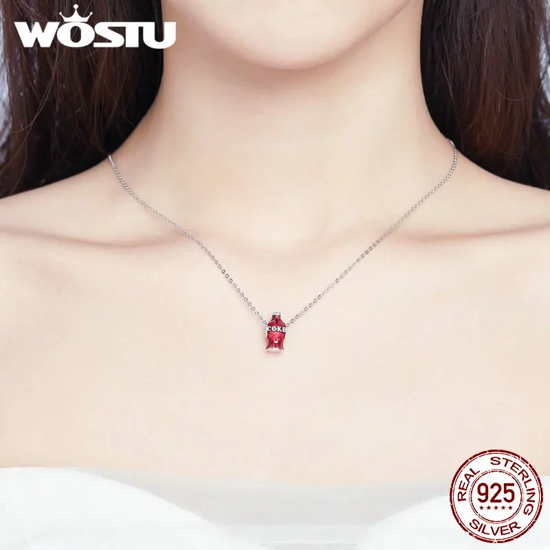 Бусины для браслета и WOSTU Красный Кокс Аутентичные серебряные бусины 925 пробы