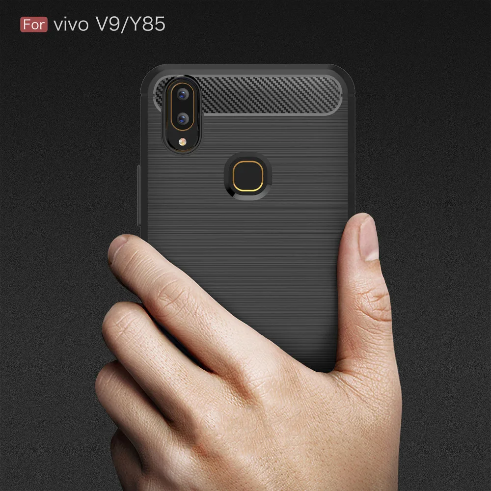 

Vivo V9 Case Silicon Case for Vivo V 9 Vivo Y85 Cover Soft Carbon Fiber Brushed Mobile Phone Funda Coque Etui Accessory