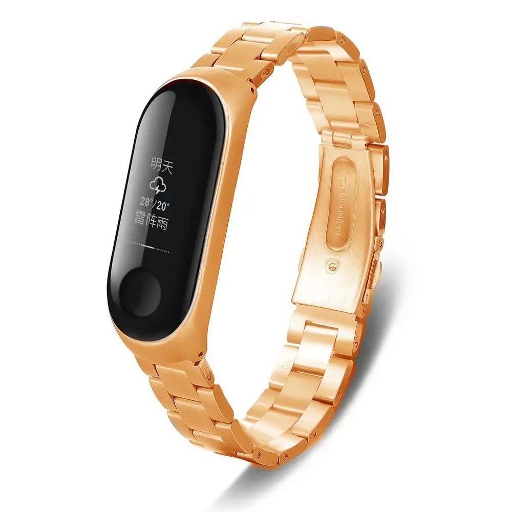 Сменный Браслет AKBNSTED из нержавеющей стали для часов Xiaomi Mi band 3 ремешок наручных