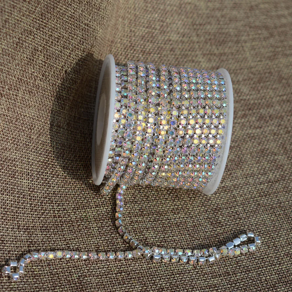 10 ярдов/рулон цветная Серебряная Золотая коготь цепь для обрезки ювелирных