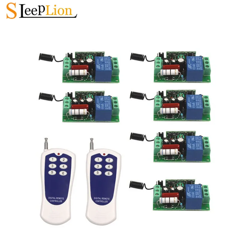 Sleeplion AC 220V 10A 1CH беспроводной 6 пульта дистанционного управления Управление