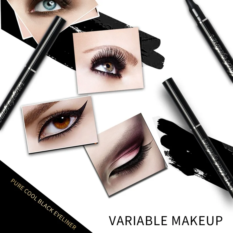 Черная жидкая подводка для глаз Ручка 24 часа долговечная Водонепроницаемая