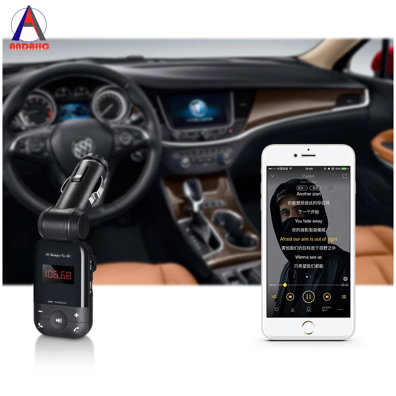 Bluetooth колонка передатчик автомобильное зарядное устройство USB быстрая зарядка