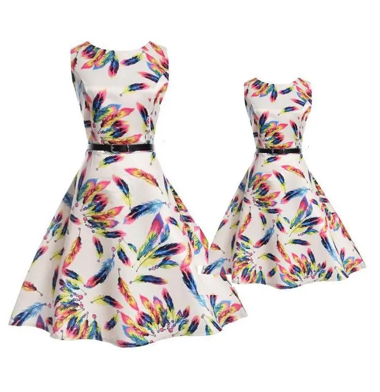 family matching clothes mother daughter dresses big sister little baby girl fashion summer clothing print floral casual | Мать и ребенок