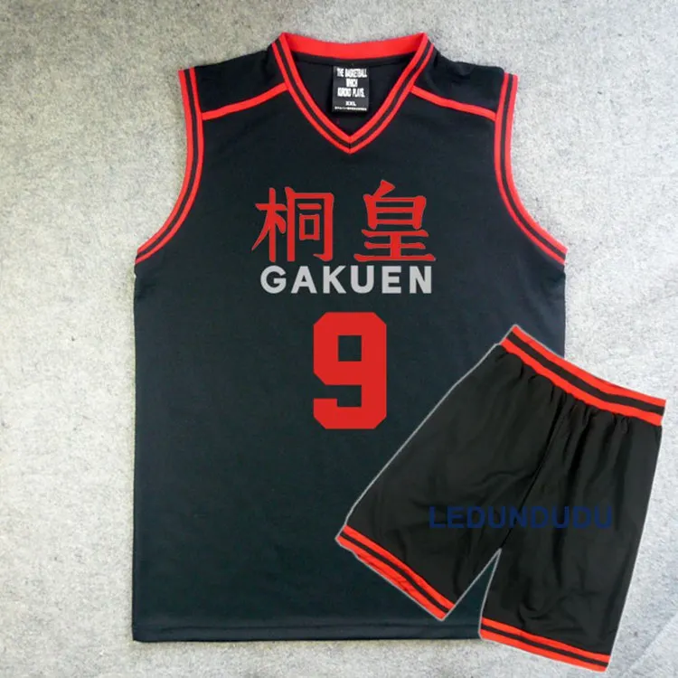 9P Аниме Куроко но басуке корзина Косплей GAKUEN школьная форма Aomine Daiki для мужчин Джерси Спортивная футболка шорты костюм набор 4 5 6 - Цвет: 9P