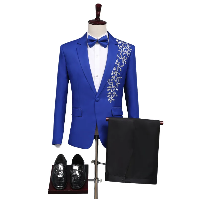 

Red Black Suit Men 2019 Latest Coat Pant Designs White Wedding Tuxedos For Men Slim Fit Costume Homme(Blazers+Pants)