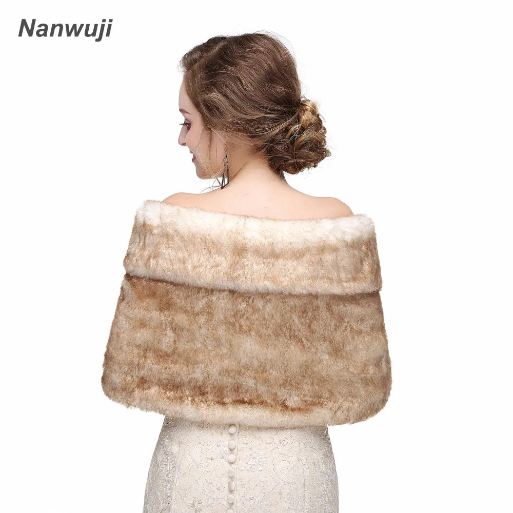 

Fur Stole Shrug Winter Wedding Coat Women Prom Evening Shawls Cape Mariage Jacket Bridal Wraps And Boleros