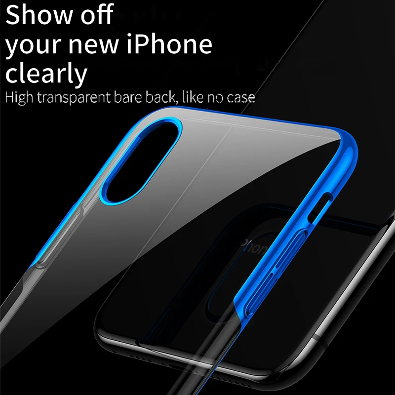 Прозрачный чехол Baseus для iPhone Xs Max Xr Xsmax, роскошный жесткий защитный чехол из поликарбоната, задняя крышка Fundas