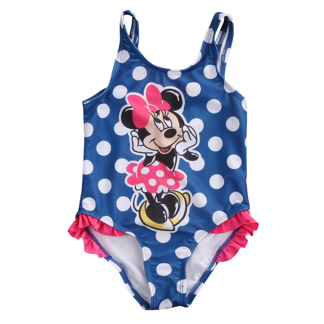 Горячие девушки дети ребенок бикини комплект мультфильм горошек Цельный