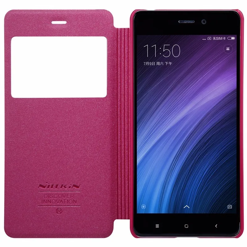 NILLKIN 5,0 ''redmi 4 Чехол чехол откидная крышка Искусственная кожа с окошком на лицевой панели для Xiaomi redmi 4 Чехол redmi 4 чехол Чехол