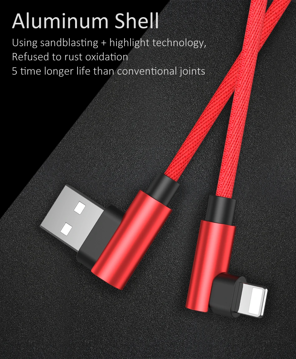 GUSGU 90 градусов локоть для Lightning Кабель для iphone XS MAX для iphone кабель USB зарядное устройство кабель синхронизации для iphone XR 7 8 plus 5S
