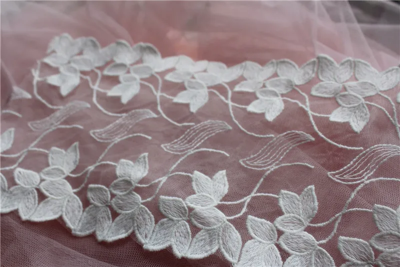 

10 yard ivory lace trim, emrboiedered tulle lace trim