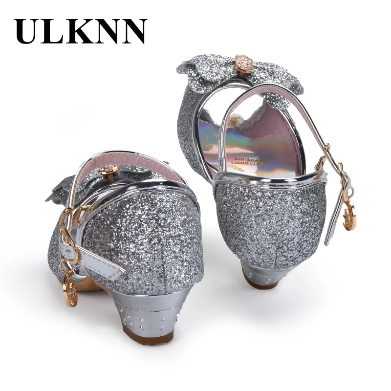 Enfants 2017 детей принцесса Сандалии Модельные туфли для девочек бабочка блеск с