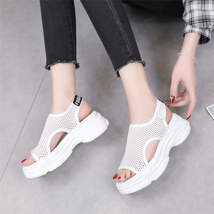 JAYCOSIN/женская летняя обувь сандалии повседневная на рифленой подошве среднем