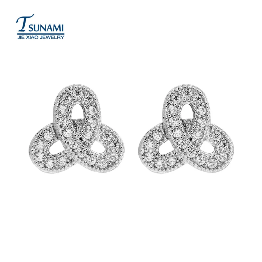 Новый дизайн роскошные фирменные серьги с бантом из циркония предпочтительный