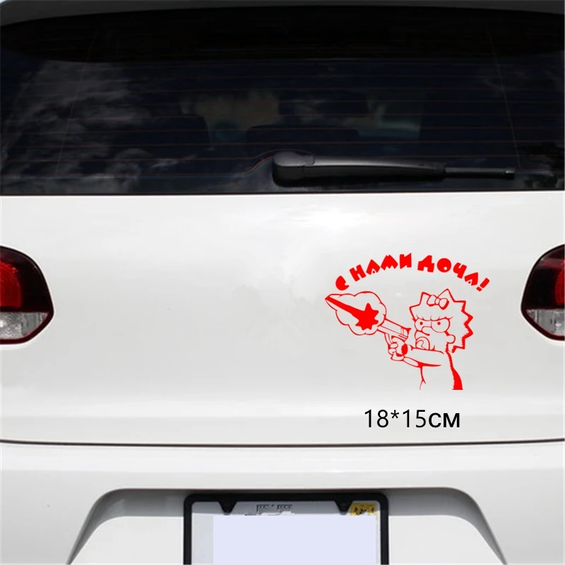 H181 Red Tri Mishki HZX181 15*18см 1-4шт наклейки на авто с нами дочка! дочка в машине прикольная наклейки на машину наклейка на авто - Название цвета: H181 Red