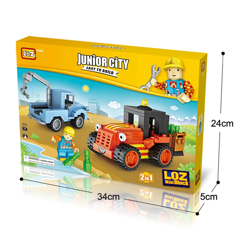 LOZ City Engineer 2в1 Мини конструктор игрушки бульдозер уличный ролик автомобиль
