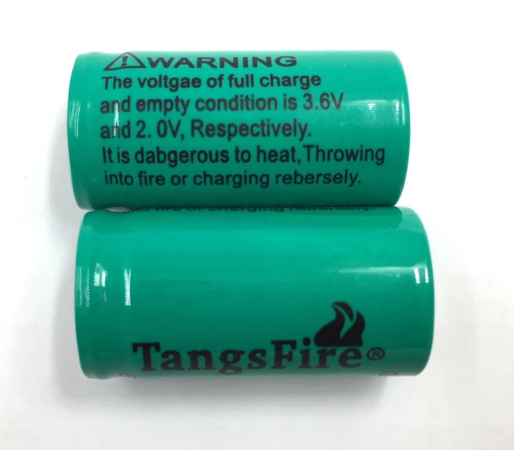 2TangsFire18350 CR123A 3V17335 1000mAh литиевая батарея 2 секционный