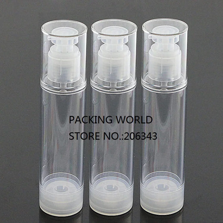 Прозрачная безвоздушная бутылка для тела с круглой головкой 100 мл используется