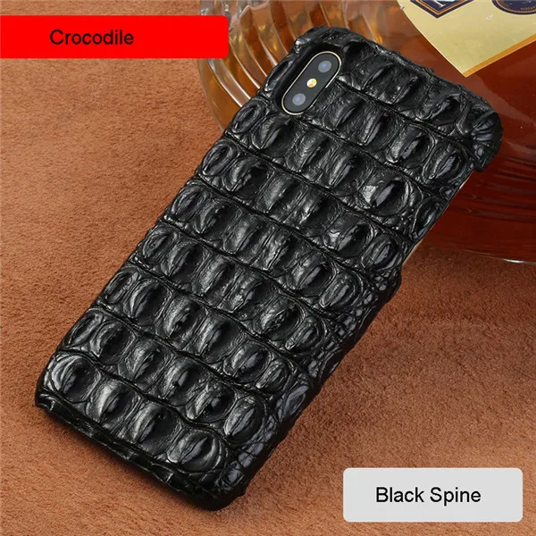 Black Spine Роскошный кожаный чехол XS для iPhone XS Max, чехол из крокодиловой кожи, чехол для Apple iPhone 5S SE 6 6 S 7 8 Plus X XR XS Max, чехол Fundas - Цвет: Black Spine