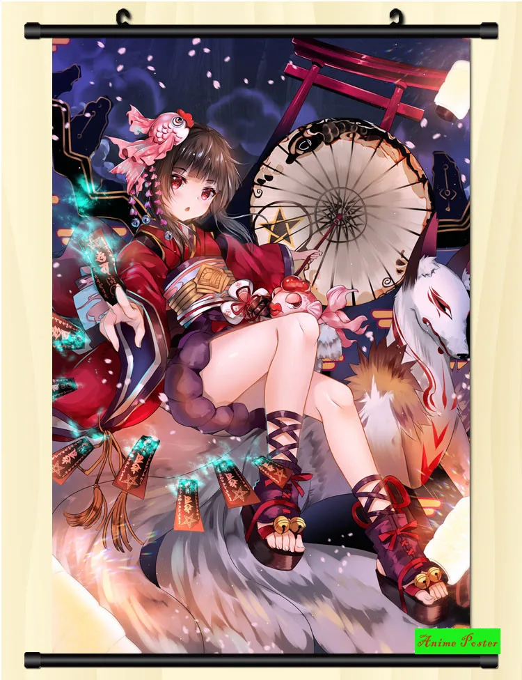 Аниме плакат Onmyoji настенный свиток печатная Живопись Домашний Декор японский мультфильм украшения Плакат 60*90 см