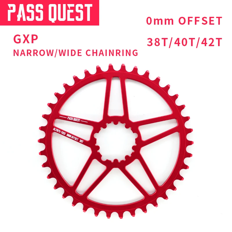 Велосипедная звезда PASS QUEST GXP 38T/40T/42T 0 мм офсетная для горного велосипеда Sram XX1 eagle