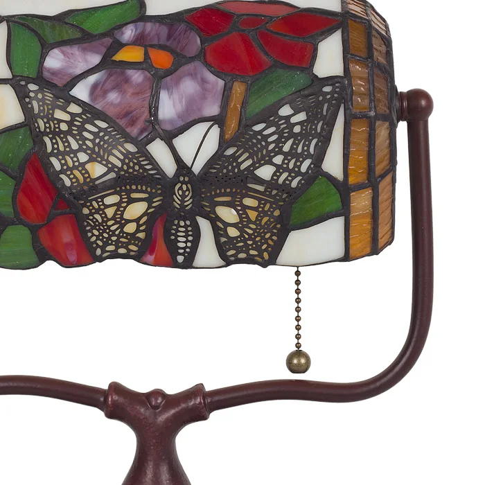 

European banker lampTiffany desk lamp retro butterfly bedroom bedside lamp