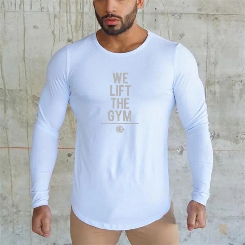 Muscleguys новая фитнес-футболка с длинным рукавом для мужчин брендовая одежда
