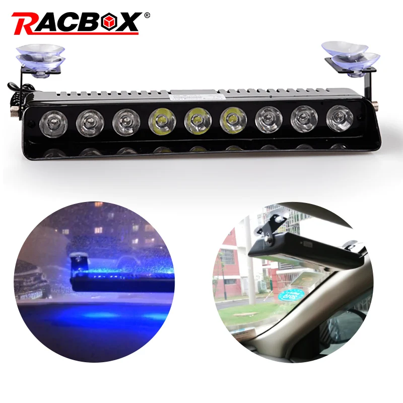 9 DRL красные синие аварийного мигалкой тире Strobe Light Предупреждение светодиодный