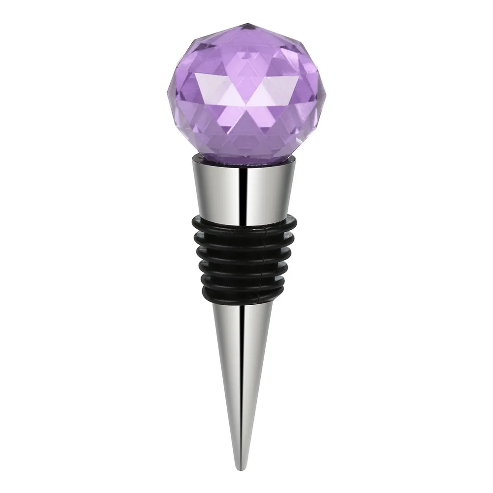 purple 30 мм Алмазный кристалл нержавеющая сталь Пробка для шампанского сверкающая пробка для бутылки вина уплотнитель удобная барная посуда пробка для вина - Цвет: purple