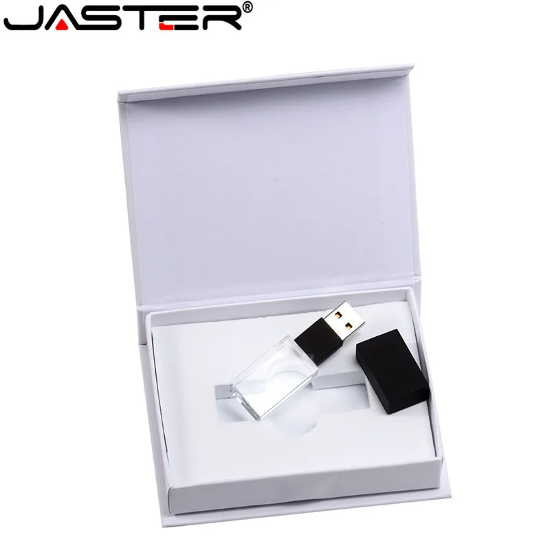 JASTER USB 2,0 изготовленный на заказ логотип кристалл памяти флэш-накопитель с подарочной коробкой 4 ГБ 8 ГБ 16 ГБ 32 ГБ 64 ГБ свадебные подарки(10 шт., Пользовательский логотип