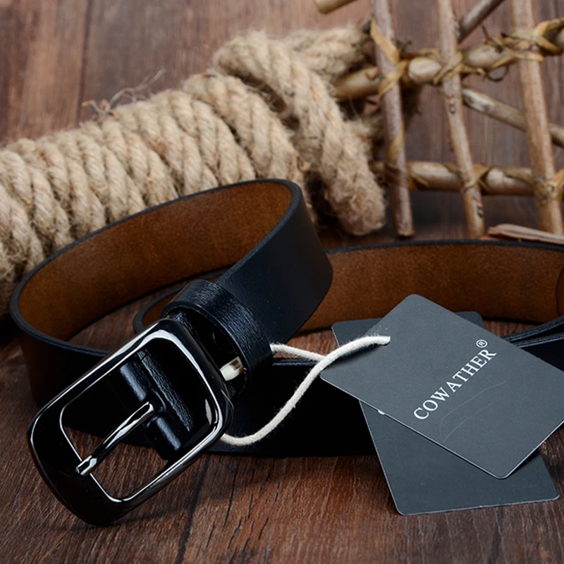 Фото COWATHER Luxury cow genuine leather belt for women 2016 new arriving fashion design thin women belts top sell free shipping №3