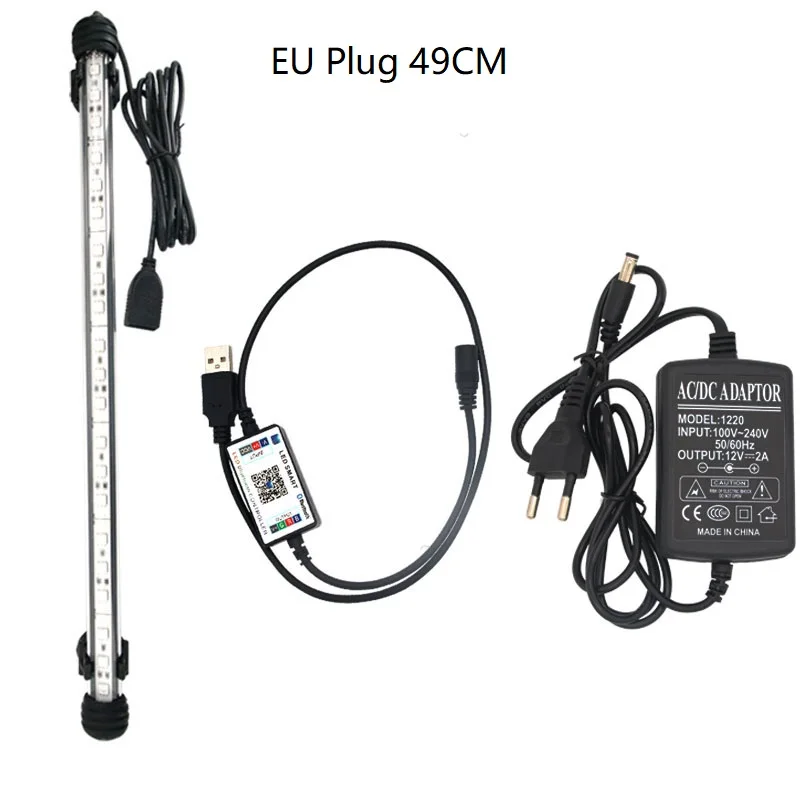 49CM EU Plug Погружной светильник для аквариума светодиодный светильник ing RGB светильник для аквариума светодиодный светильник для аквариума водонепроницаемый аквариумный светодиодный светильник ing - Цвет: 49CM EU Plug